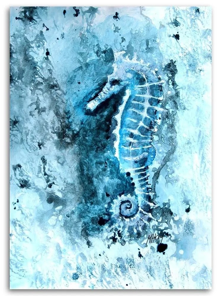 Gario Vászonkép Kékre festett csikóhal - Marta Horodniczy Méret: 60 x 90 cm