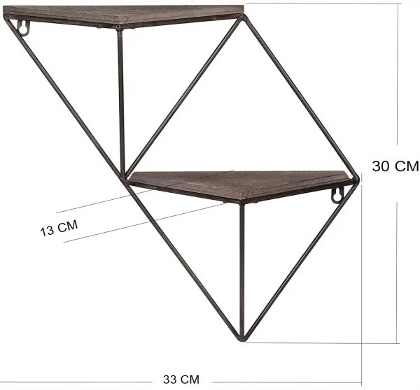 Fali polc 30x33 cm fenyő