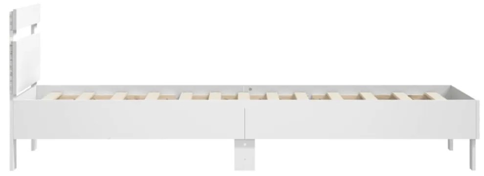 fehér ágykeret fejtámlával és LED-világítással 75 x 190 cm