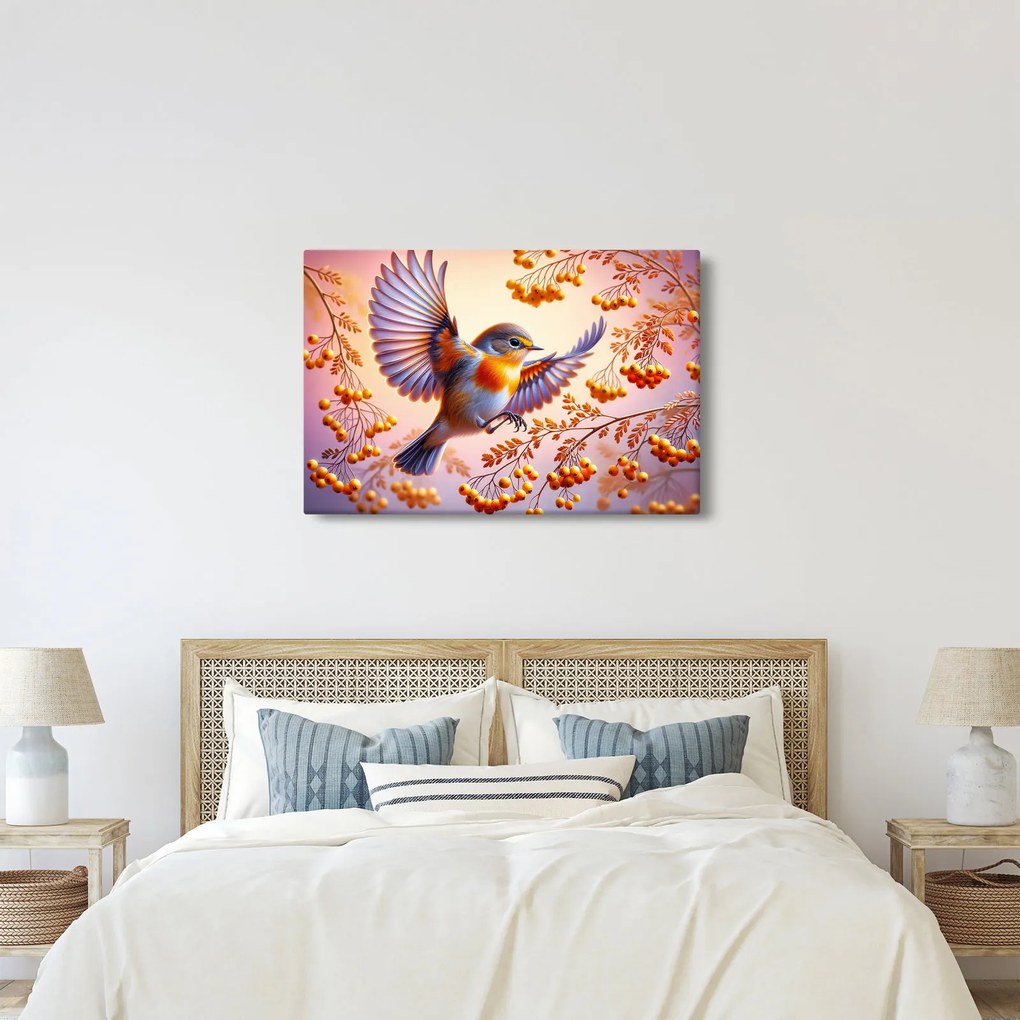 Kép - Madár berkenyével (90x60 cm)