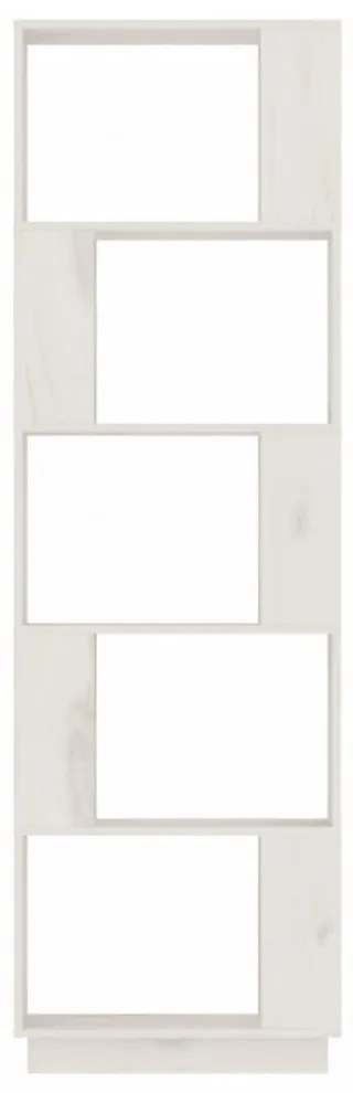 fehér tömör fenyőfa könyvszekrény/térelválasztó 51x25x163,5 cm