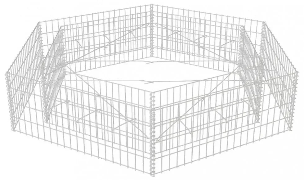 hatszögletű gabion magaságyás 200 x 173 x 40 cm