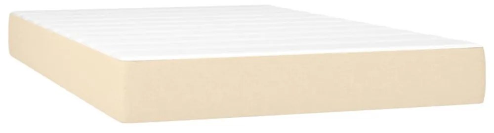 krémszínű szövet rugós és LED-es ágy matraccal 120 x 200 cm