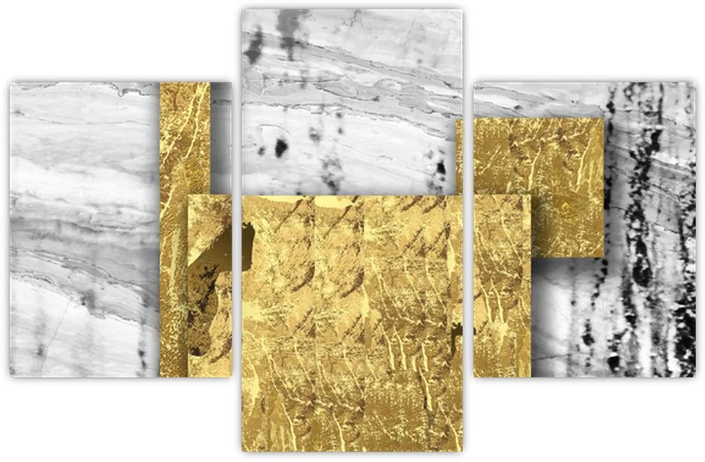 Kép - Arany négyzetek N⁰1 (90x60 cm)