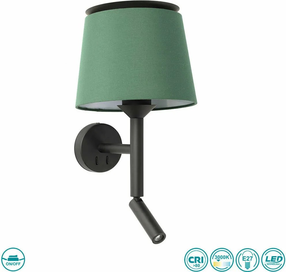 Fali Lámpa Fekete SAVOY FARO 20303-94