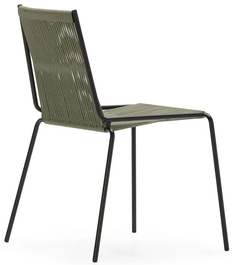 Zöld fém rakásolható étkezőszék szett 2 db-os Emily – Marckeric