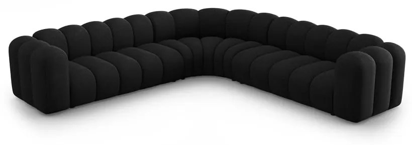 Antracitszürke zsenília moduláris sarokkanapé Lupine – Micadoni