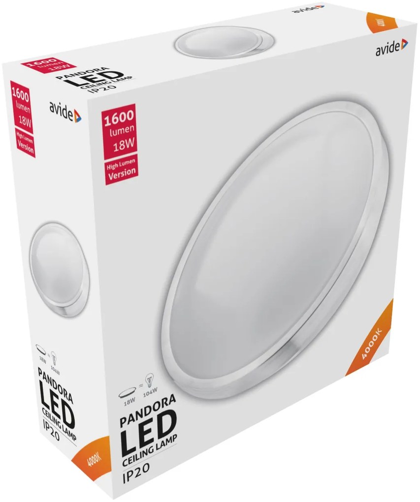 Avide LED Mennyezeti Lámpa Pandora (Alu) 18W 330*100mm NW 4000K