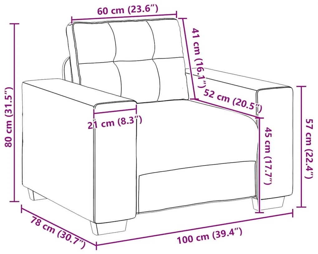fekete szövet kanapéfotel 60 cm