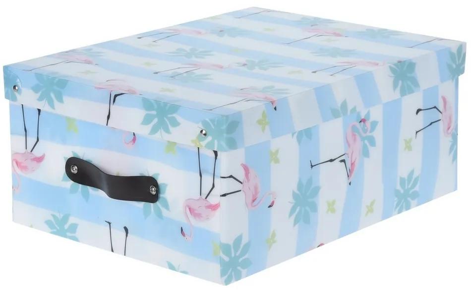 Dekorációs tároló doboz Flamingo, kék