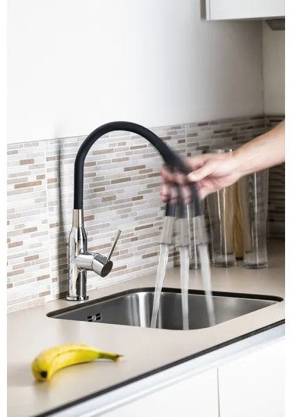 Sapho - Mosogató csap rugalmas karral SILI fekete/réz