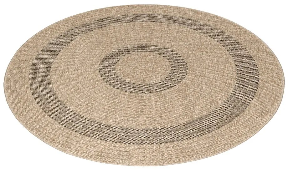 Fekete-bézs kerek kültéri szőnyeg ø 120 cm Comilla – Ayyildiz Carpets