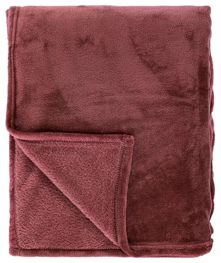 Borvörös mikroplüss ágytakaró franciaágyra 220x240 cm Cosy – Tiseco Home Studio