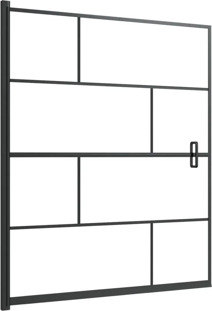 vidaXL fekete ESG zuhanykabin 116 x 140 cm