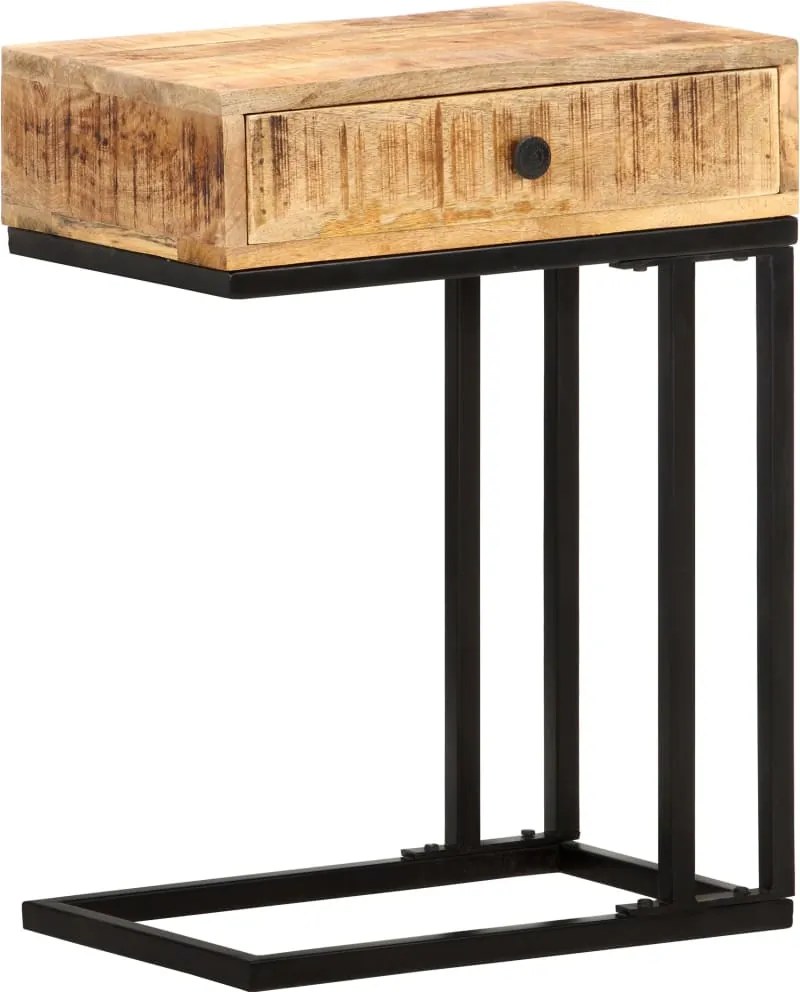 vidaXL U-alakú tömör mangófa kisasztal 45 x 30 x 61 cm