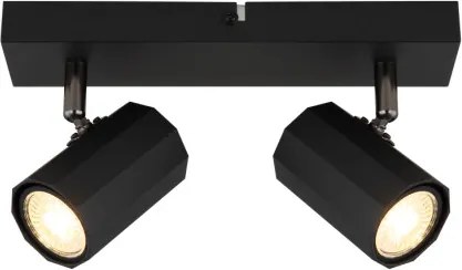 Globo 57918-2B Fali spotlámpa, fém fekete matt, alumínium fekete matt, HxSzxM: 260x60x145mm, 2x GU10 25W 230V izzók nélkül