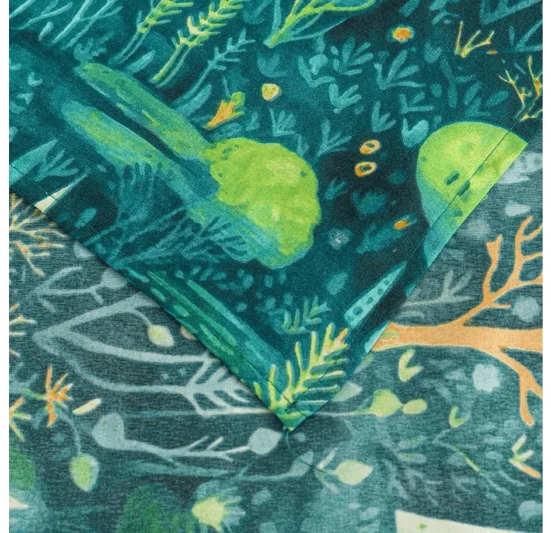 Mikroszálas lepedő 140x240 cm és párnahuzat 50x70 cm NEON FOREST, színes