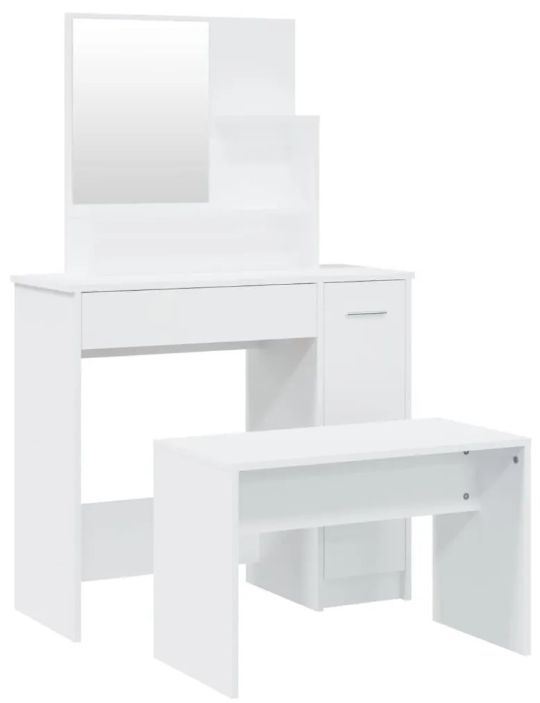 fehér fésülködőasztal-szett 86,5 x 35 x 136 cm