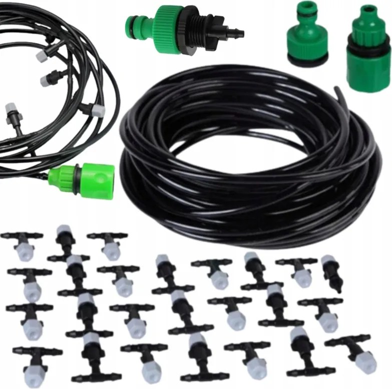Vízfüggöny Köd 20m Esőztető Kerti Csepegtető Öntözőrendszer