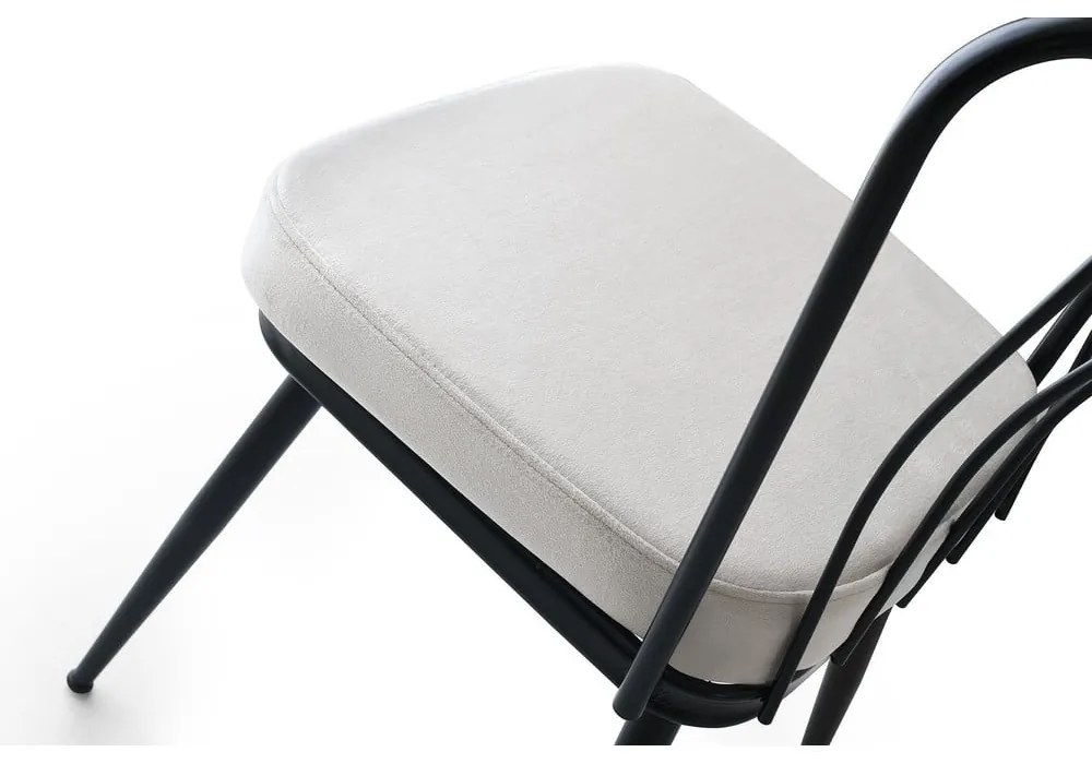 Fehér-fekete fém étkezőszék szett 2 db-os Yildiz – Kalune Design