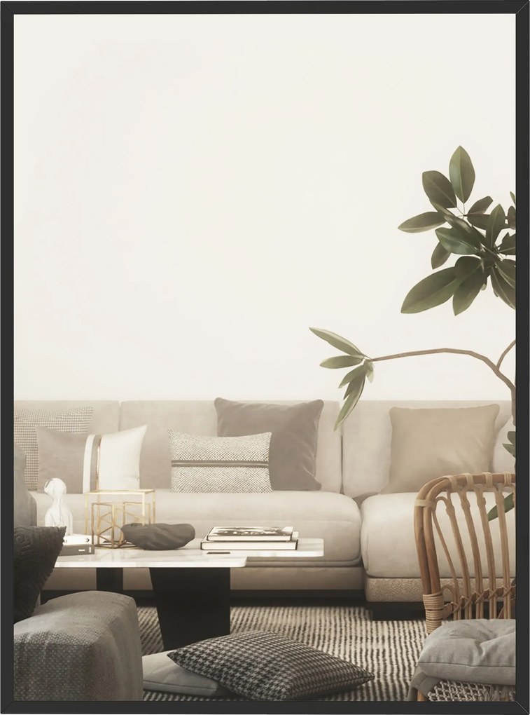 HOMCOM téglalap fali tükör 76×101 cm, fekete MDF keret | Aosom