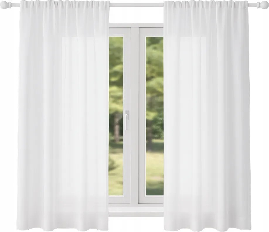Függöny Kész Fátyol Szalag Konyha 145 x 150 Fehér