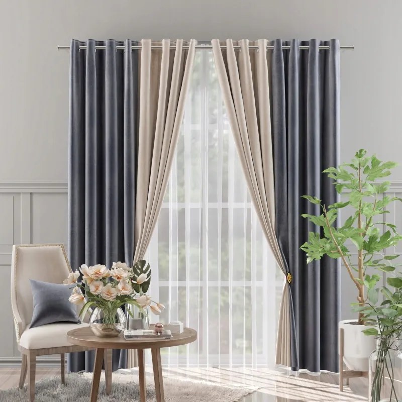 Modern velúr szalagfüggöny sötétszürke 140x250cm Moradi