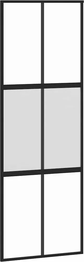 vidaXL fekete edzett üveg és alumínium tolóajtó 76 x 205 cm
