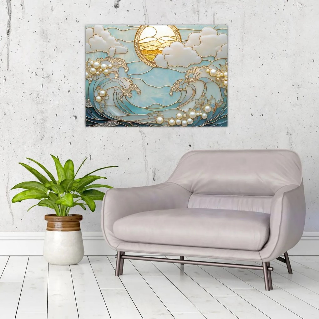 Kép - 3D gyöngyök az óceánban (70x50 cm)
