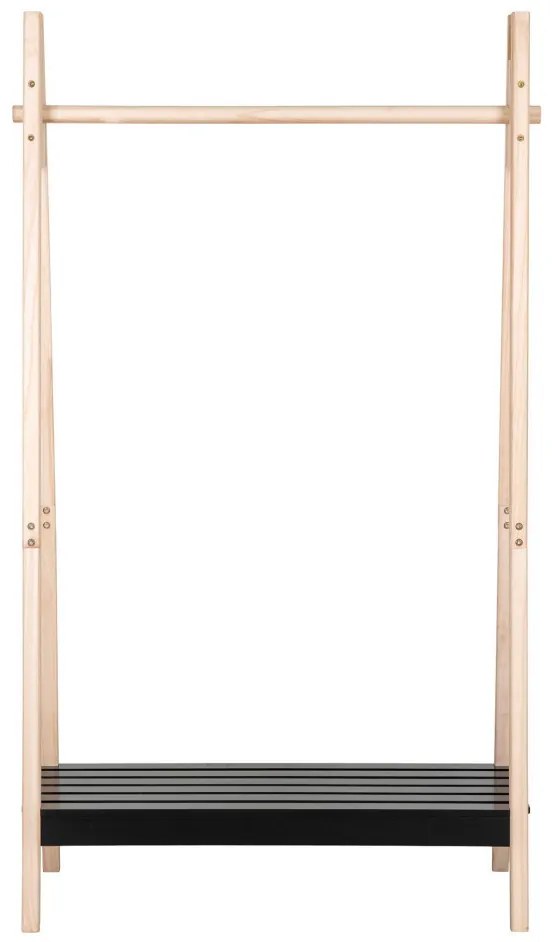 Torino ruhatartó állvány, MDF, natúr/fekete