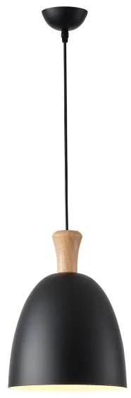 Csillár zsinóron 1xE27/15W/230V fekete átm. 23 cm