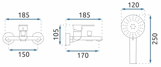REA-B9932 - BLOOM fürdőkád szett matt fehér/arany