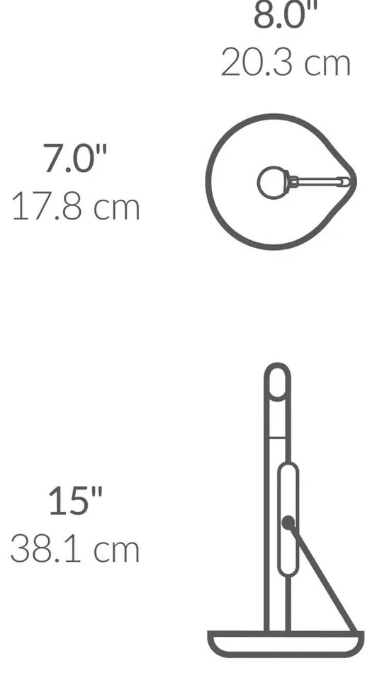 Simplehuman papírtörlő tartó, 17 cm-es tekercsekszámára, fekete acél