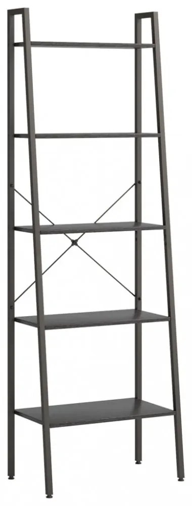 5 szintes fekete állópolc 56 x 35 x 174 cm