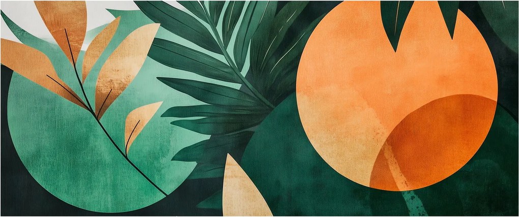 Kép - Geometrikus természeti minták (120x50 cm)
