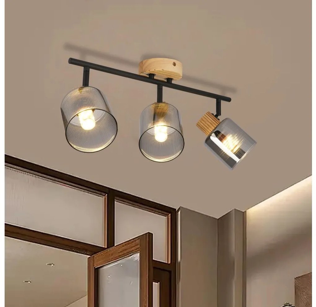 Brilagi - HYGGE spotlámpa 3xE14/15W/230V kaucsukfa/füstszínű