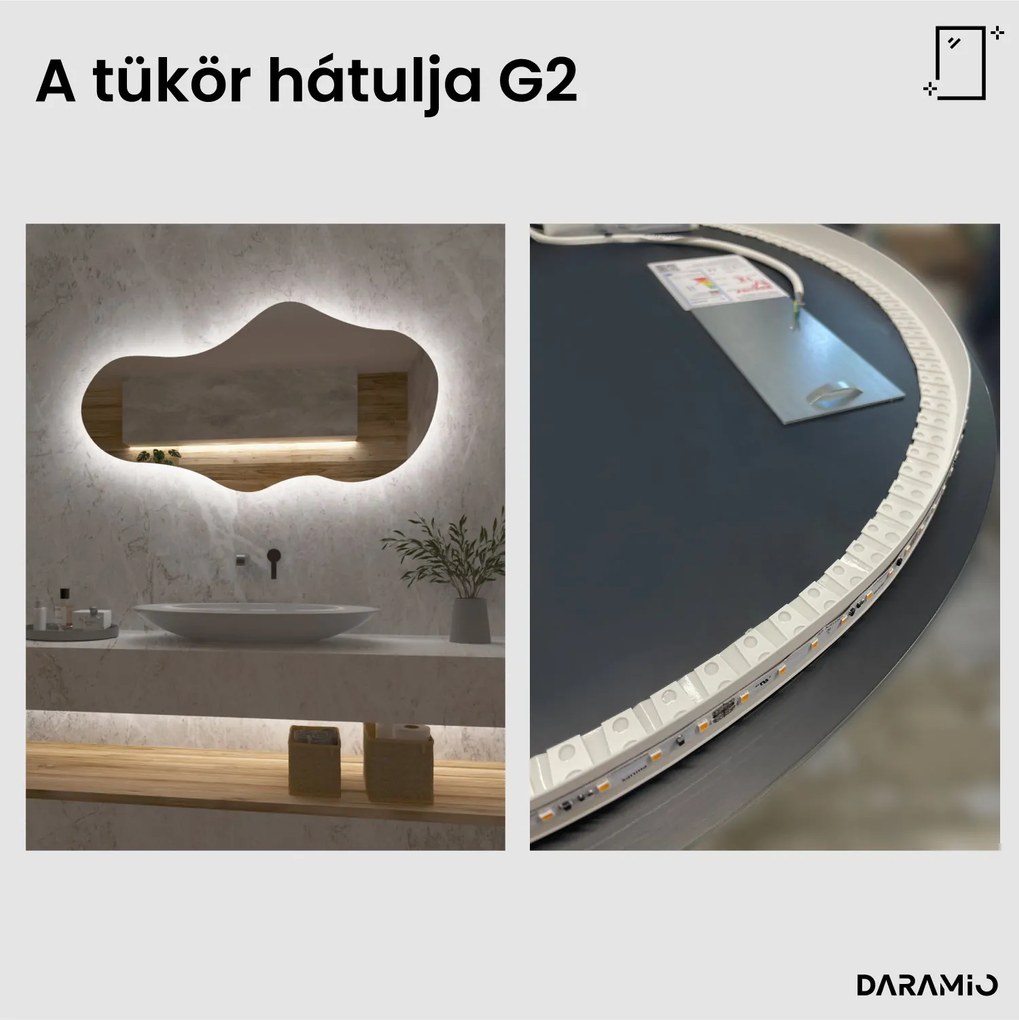 Aszimmetrikus tükör LED-világítással G2
