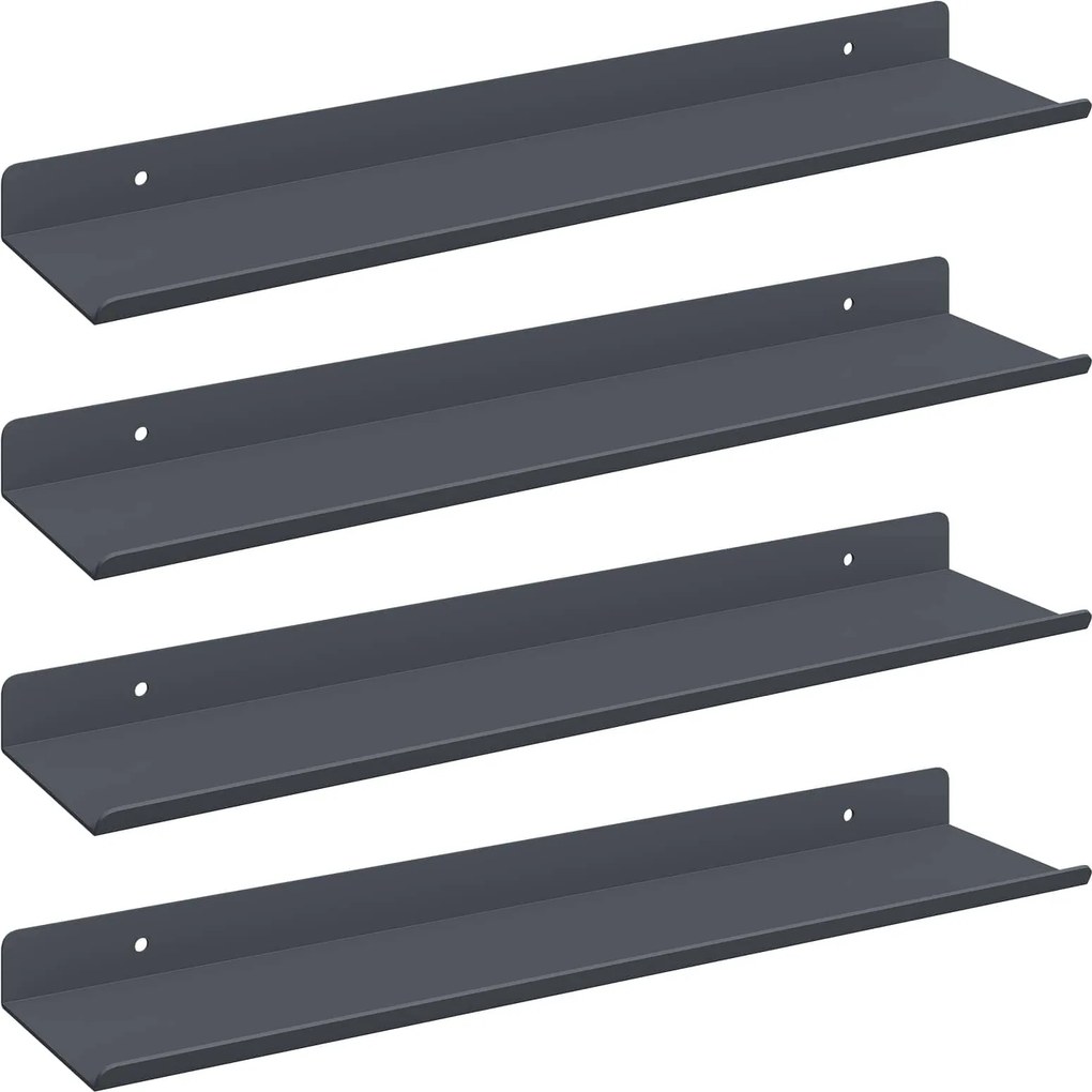 vidaXL Lebegő polc 4 pcs Antracit 40 x 9 x 2,5 cm Acél