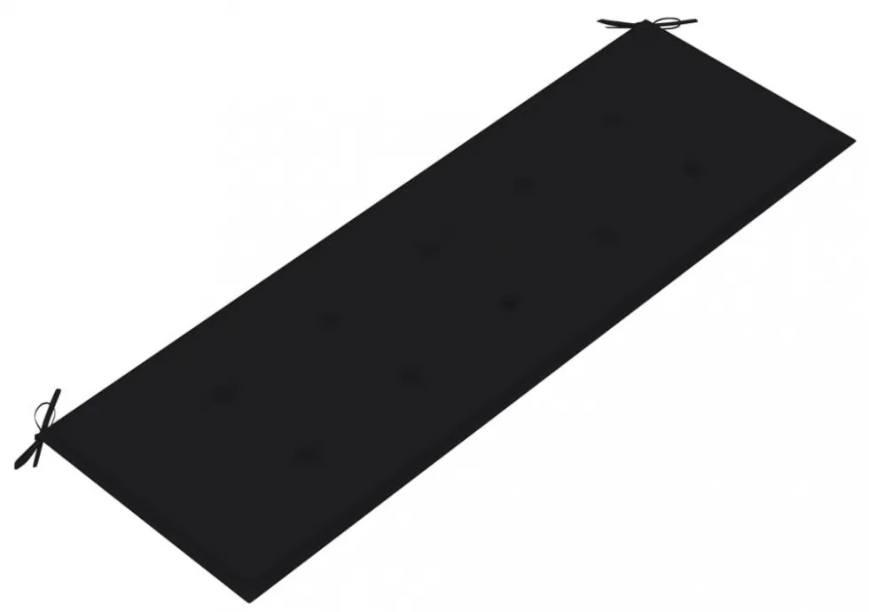 fekete oxford szövet kerti padpárna 150x50x4 cm