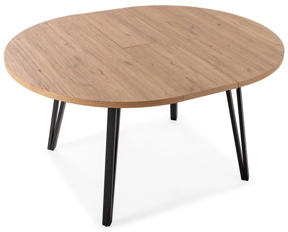 Natúr színű kerek bővíthető étkezőasztal ø 120 cm Cleo – Marckeric