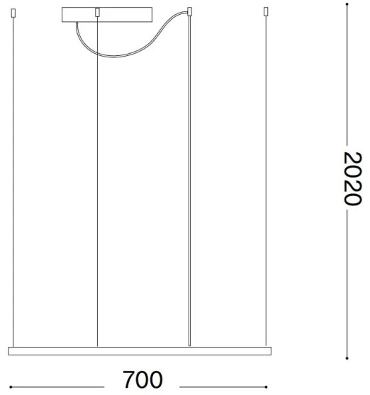 Ideal Lux - kábelre függesztett LED csillár ORACLE SLIM LED/44W/230V 3000K 70x70 cm fekete