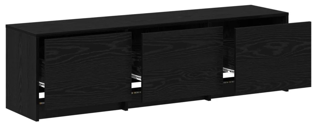TV Szekrény LED Fekete Tölgy 140x34x40 cm Szerelt Fa