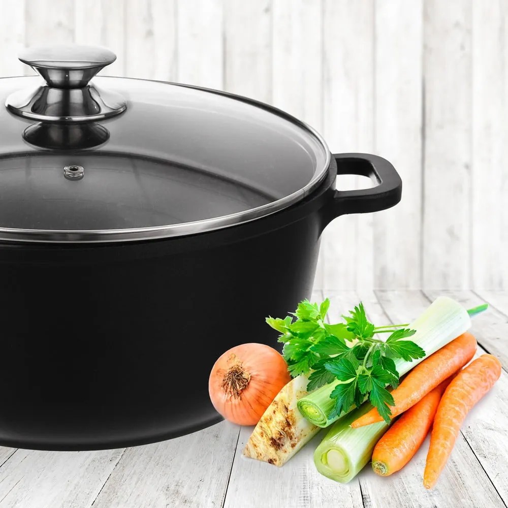 Grande alumínium fazék üvegfedéllel, ø 28 cm - Orion