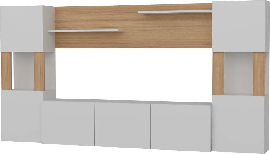 Lore TV-állvány, fehér-teak, 160 cm