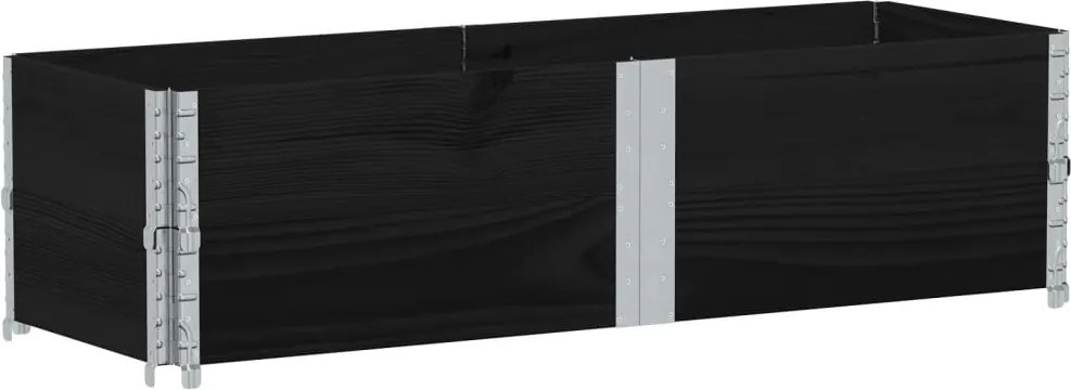 vidaXL 2 db fekete tömör fenyőfa raklapmagasító 150 x 50 cm