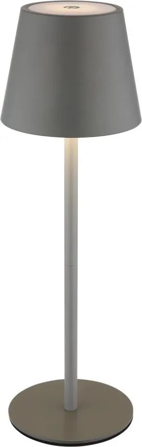 Globo 58488G-LED Dimmelhető érintéses tölthető kültéri asztali lámpa VANNIE 3W/5V IP54 1800mAh szürke