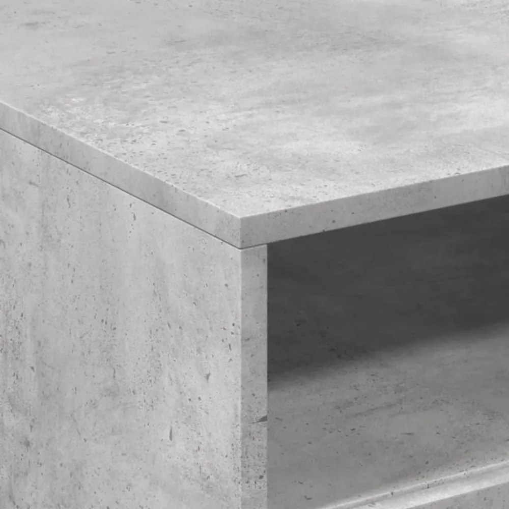 betonszürke dohányzóasztal LED-lámpákkal 50x49x40 cm