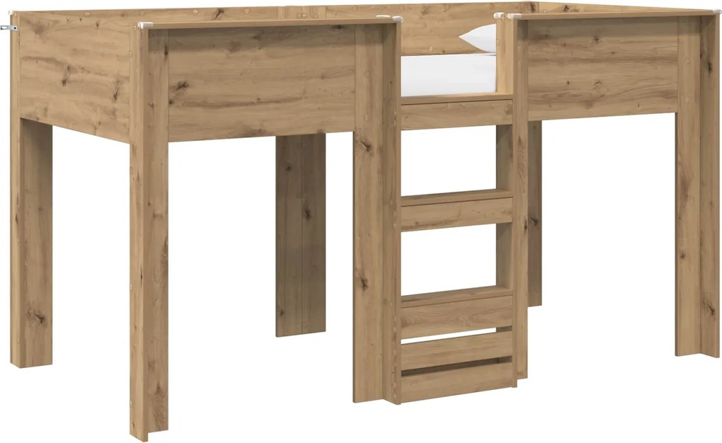vidaXL Szükidő ágy matracmal Artisan tölgy 100 x 200 cm Faanyag