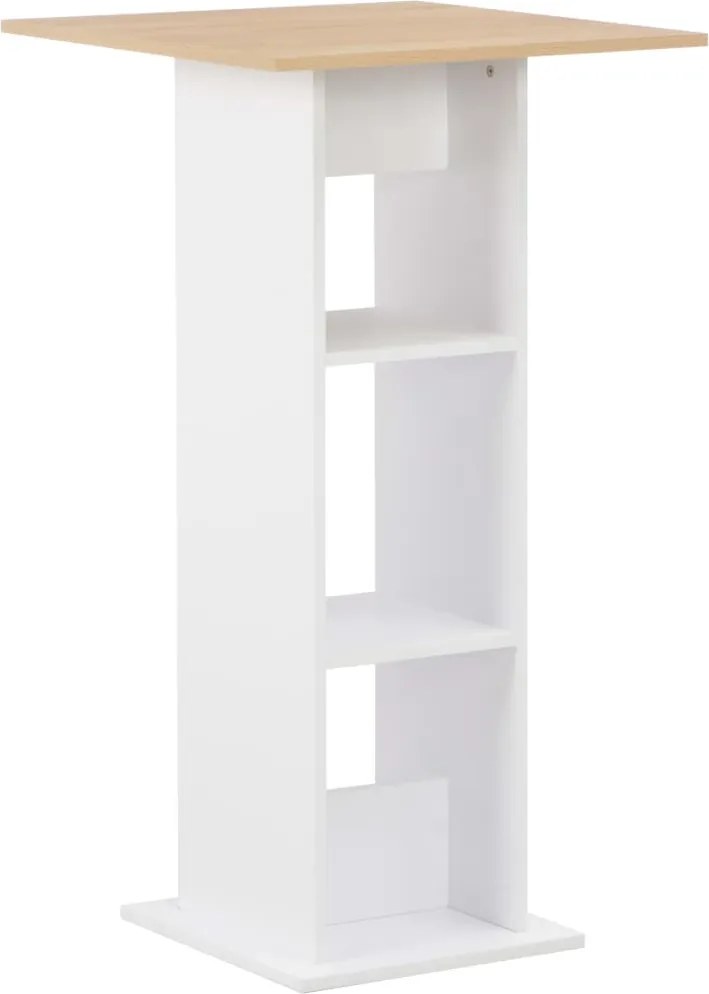 vidaXL fehér és sonoma tölgy színű bárasztal 60 x 60 x 110 cm
