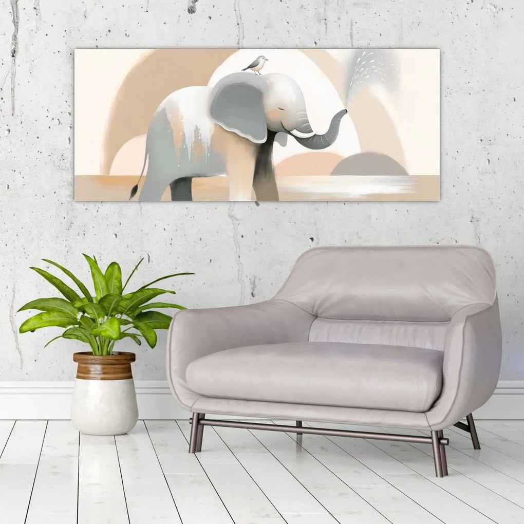 Kép - Elefánt pasztell színekben (120x50 cm)